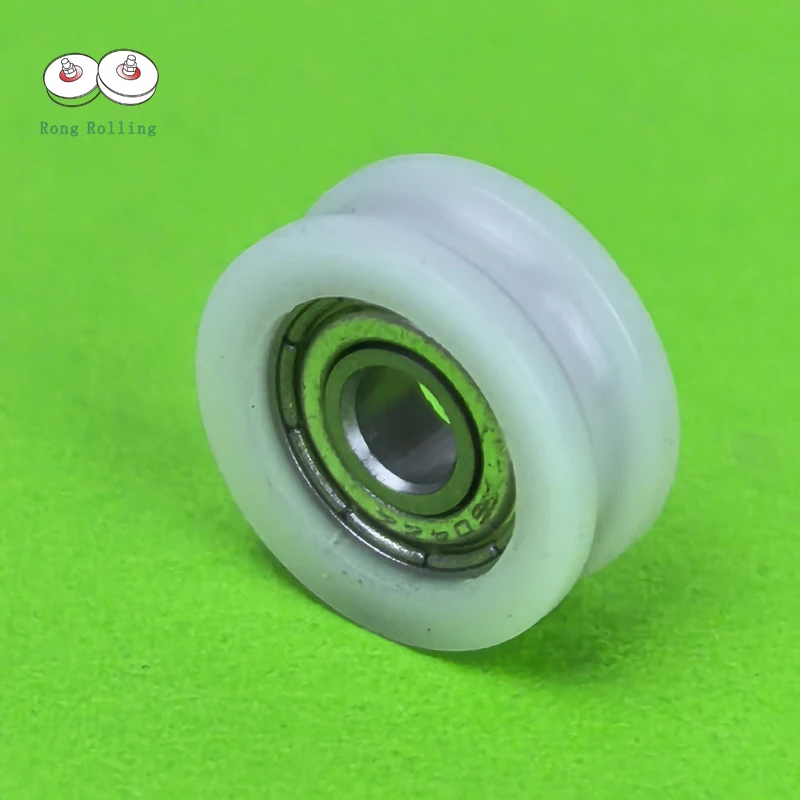 604 plastic coated bearings pulley u-shaped groove wheel rubber coated wheel window and door drawer plastic sliding roller wheel