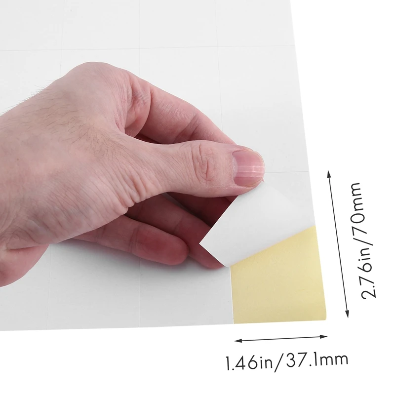 100แผ่นฉลากที่อยู่กระดาษเปล่าแบบด้านที่สามารถพิมพ์ได้70X37.1Mm กาวในตัวสีขาว