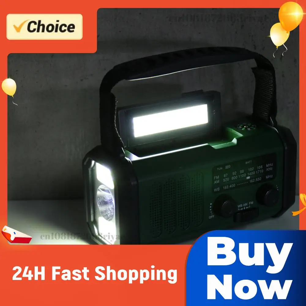

LED Emergency Power Bank AM/FM/WB 10000mAh Hand Crank Radio Flashlight Reading Lamp Emergency Radio Handcrank Solar with Compass