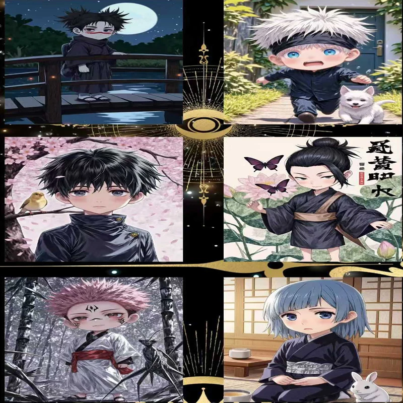 الجملة Jujutsu Kaisen A6 بطاقات فلاش مجموعة الداعم مربع الرسمية أنيمي تجارة لعبة جمع النمط الياباني هدية
