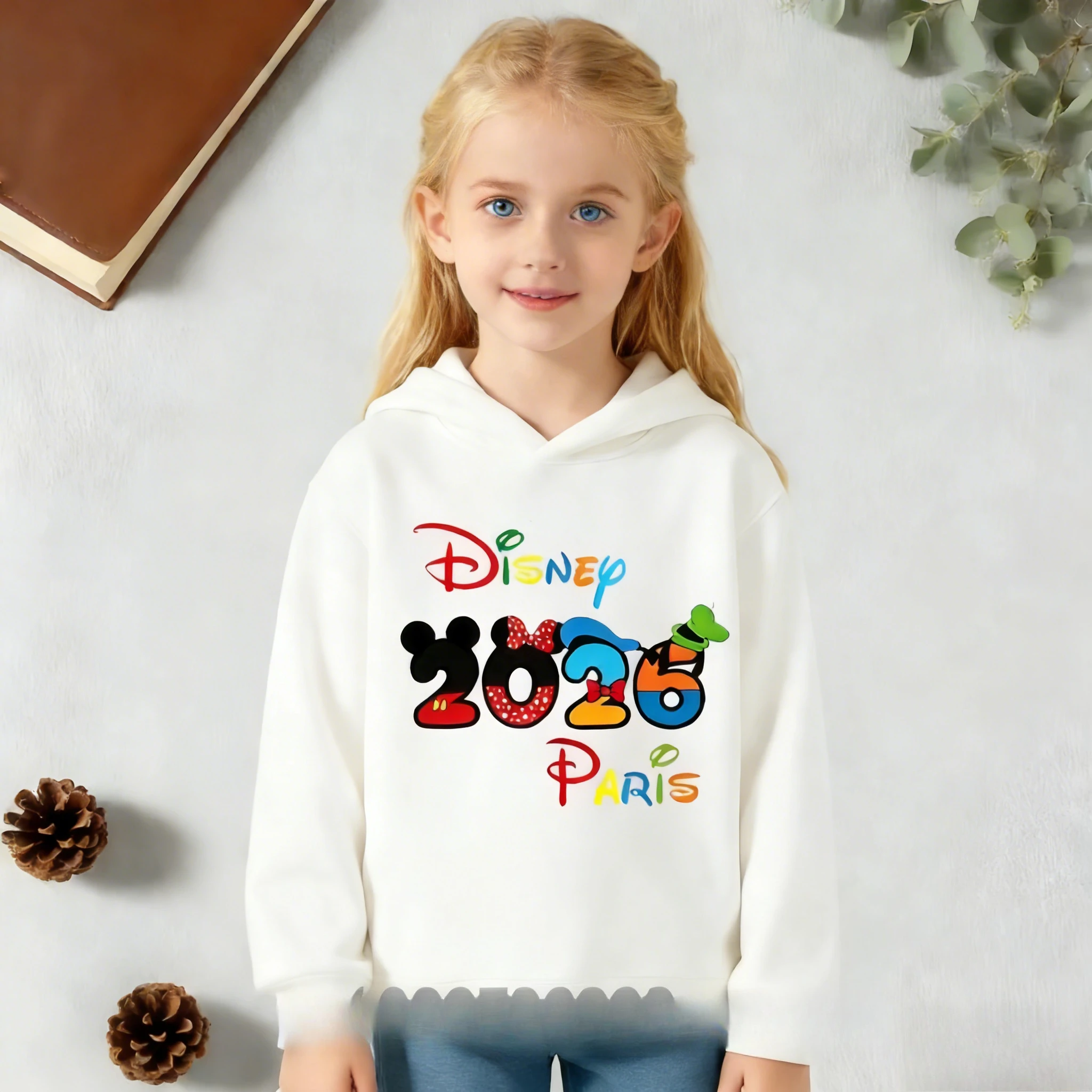 

Мультфильм с Микки Маусом. Осень/Зима 2026. Хлопковая толстовка с капюшоном для всей семьи (для детей и взрослых).