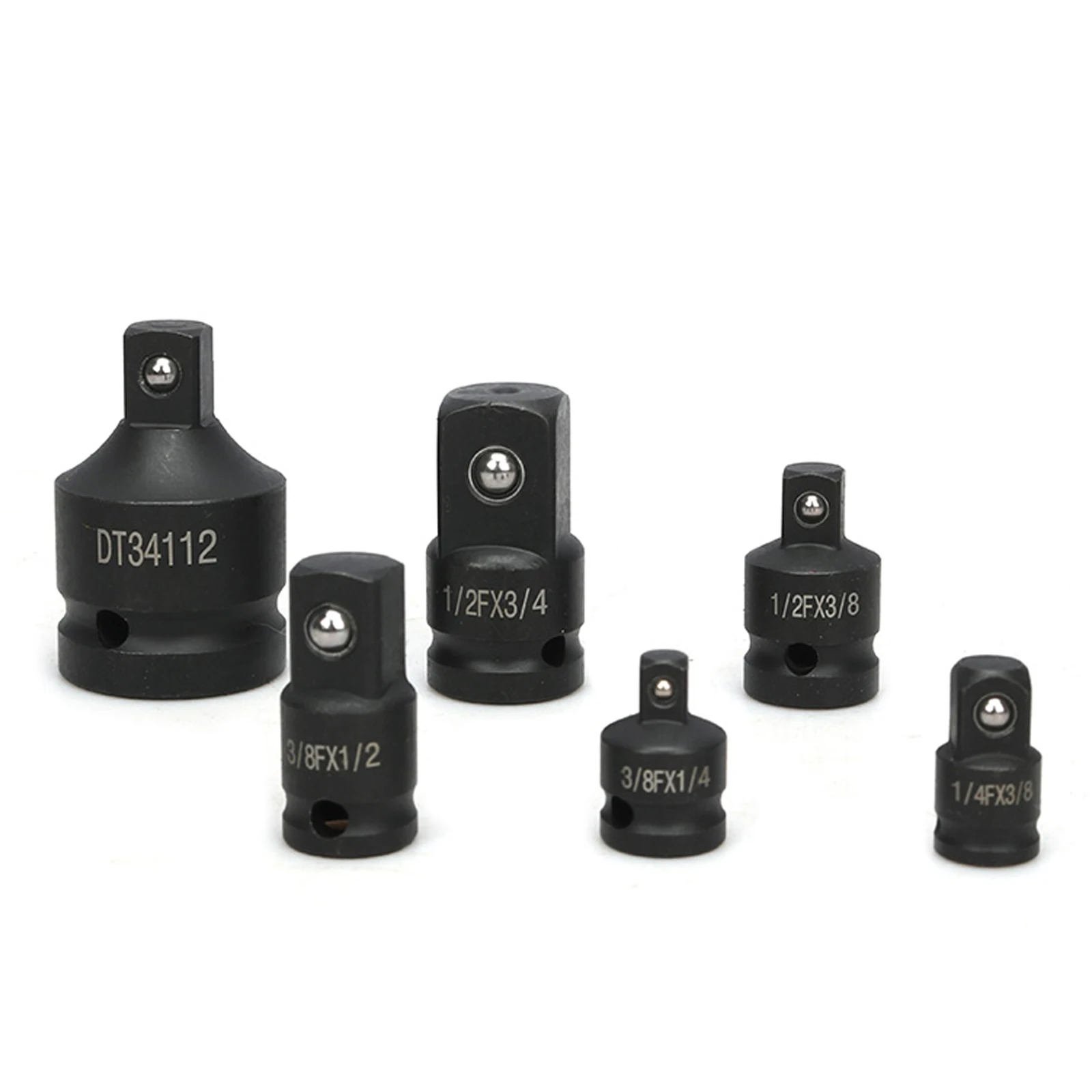 6-Piece Impact Socket Adapter Set, 1/4 3/8 1/2 3/4 Inch Female to Male, Pneumatic Electric Wrench Conversion Joint Tool