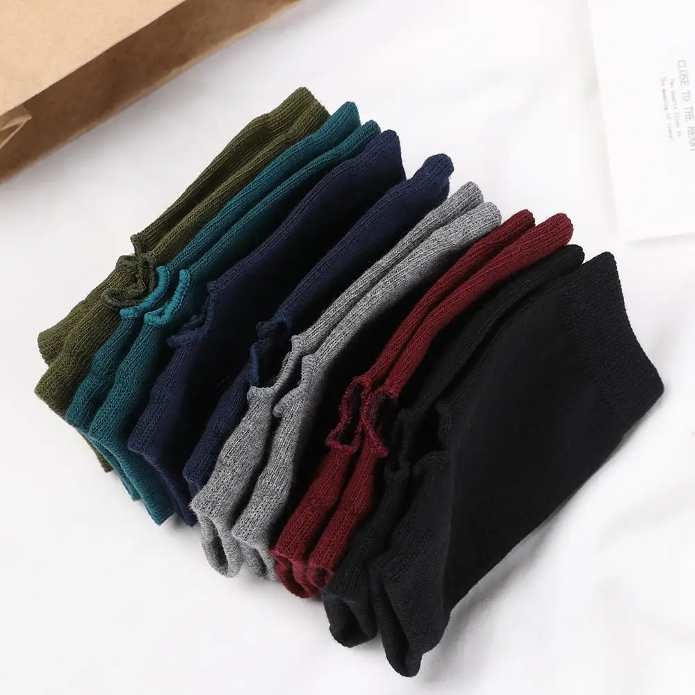 1Pair Winter Knitted Fingerless Wool Glove Warm Solid Stretch Half Mitten Lady Knitting Short Cashmere Gloves For Women Men