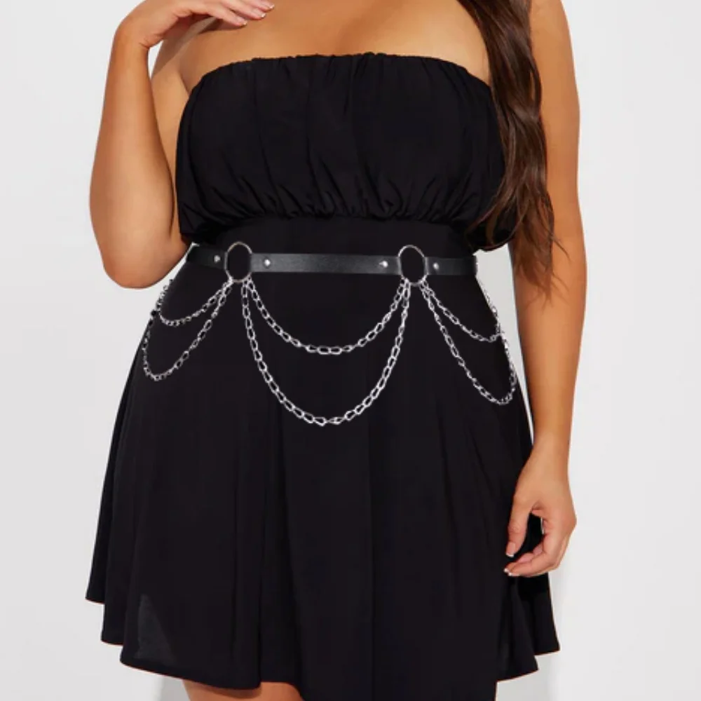 سلسلة خصر معدنية من الجلد القوطي، سلاسل حزام بطن عصرية للجسم، إكسسوارات مجوهرات الهذيان لكل النساء والفتيات