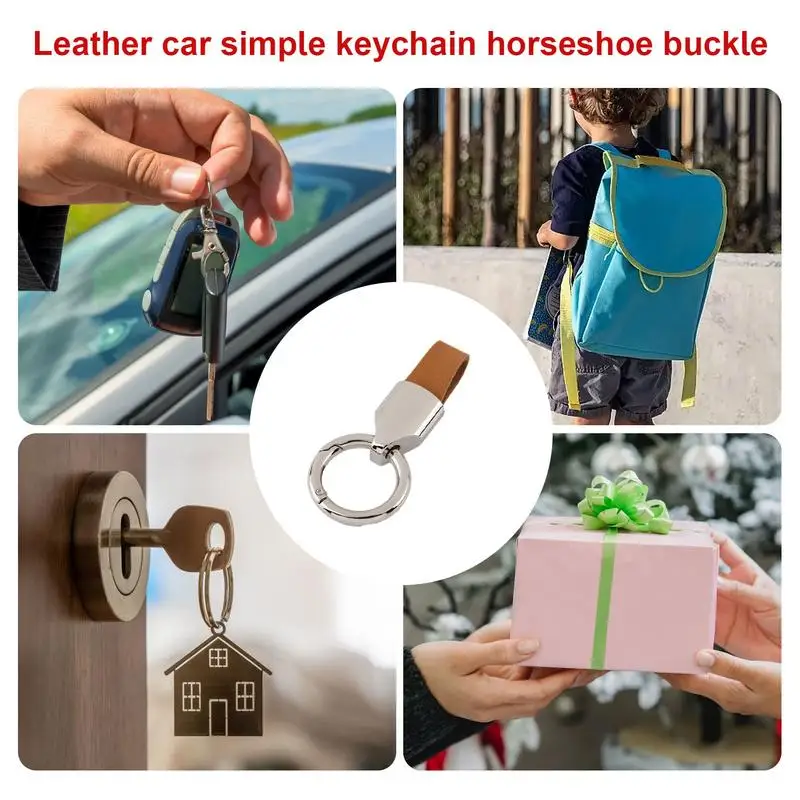 Leather Keychain for Men Anti-Lost Car Key Chain Key Fob Rings Key Fob Holder Keychain Holder for Car Keys Keychain Accessories