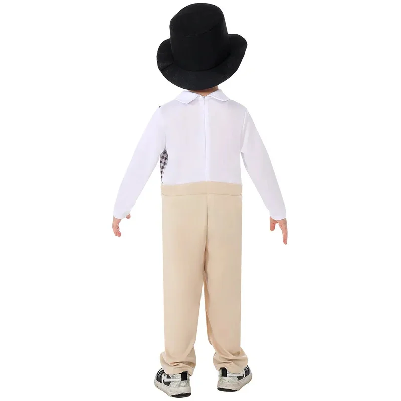 

Детский школьный костюм на 100 дней для мальчиков, косплей, наряд старика, шляпа, очки и комплект бороды дедушки для детей kn.7