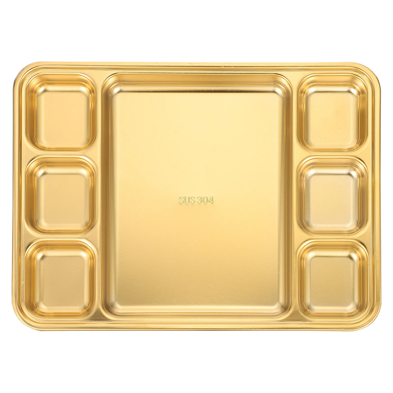 Stainless Steel Divided Plate Household Multifunction Breakfast Plate Stackable Food Serving Dish Portion Control Lunch Box