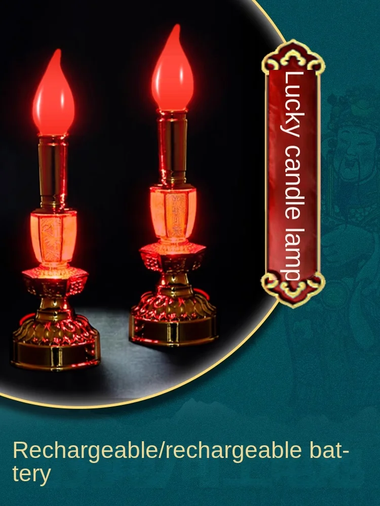 Buddha Worshiping Lamp Electric Candle Lamp Led Charging Candlestick