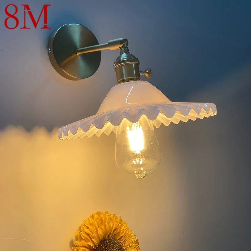 

8M Nordic Brass Wall Lamp Indoor Living Room Bedroom Bedside Lamp Modern Hotel Corridor Hallway Wall Lamp