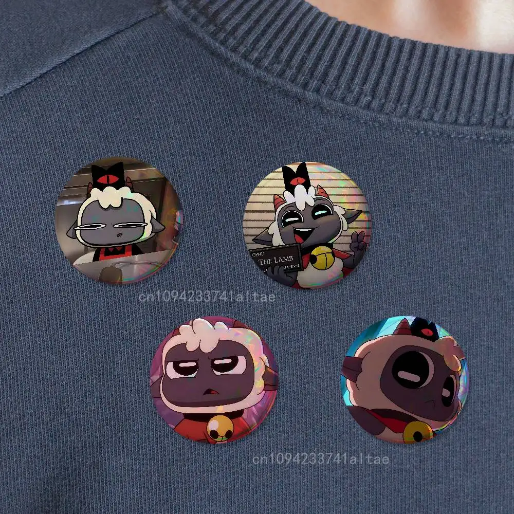 C-Cult of the L-Lamb Game Badges Round Cosplay Pin Bag Decor Fans Collect Friends Gifts Brooch Souvenir