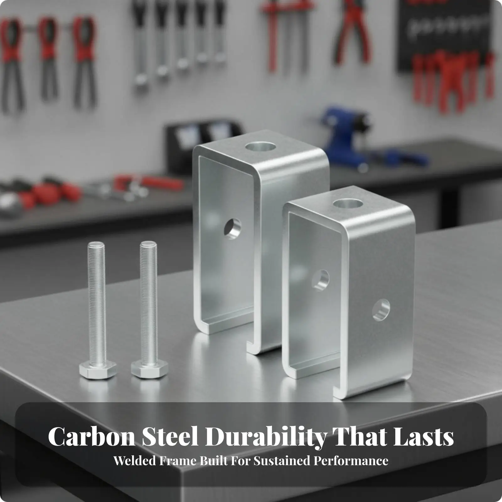 Strut Channel Mounting Bracket Carbon Steel C Channel Support for 1 5/8 Inch Strut with Two Side Holes
