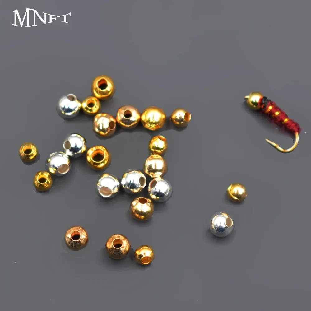 MNFT 500 Stück 3,2 mm/4,0 mm Angelfliegen Nymphenkopf Eisenperlen Goldenes Silber Fliegenbindematerial
