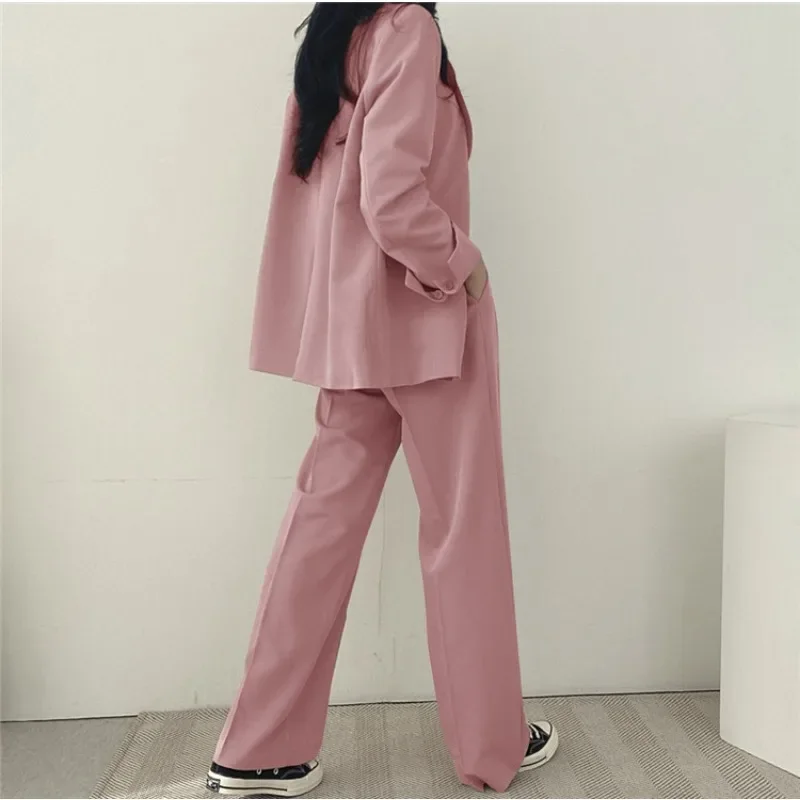 Women\'s Suit Fashion Casual Temperament Tops Coat Pants Suit Lady Korean Office Commuting Blazer Set 2024 New Solid Color Blazer