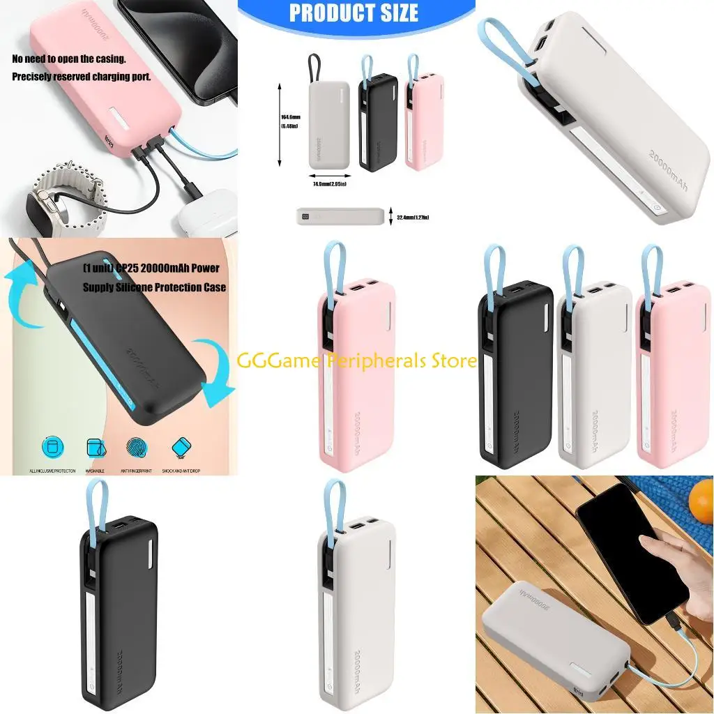 

U55B Flexible Elastomer Sleeve For 20000mAh External Battery Tight Easy Installation