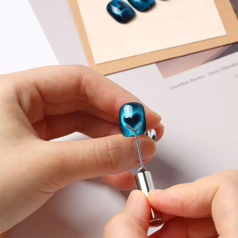 Magnete per occhi di gatto a forma di cuore Set di magneti per unghie Cat Eye a forma di Y Magnete con motivo d'amore adatto per strumenti magnetici per lucidatura del gel fai-da-te