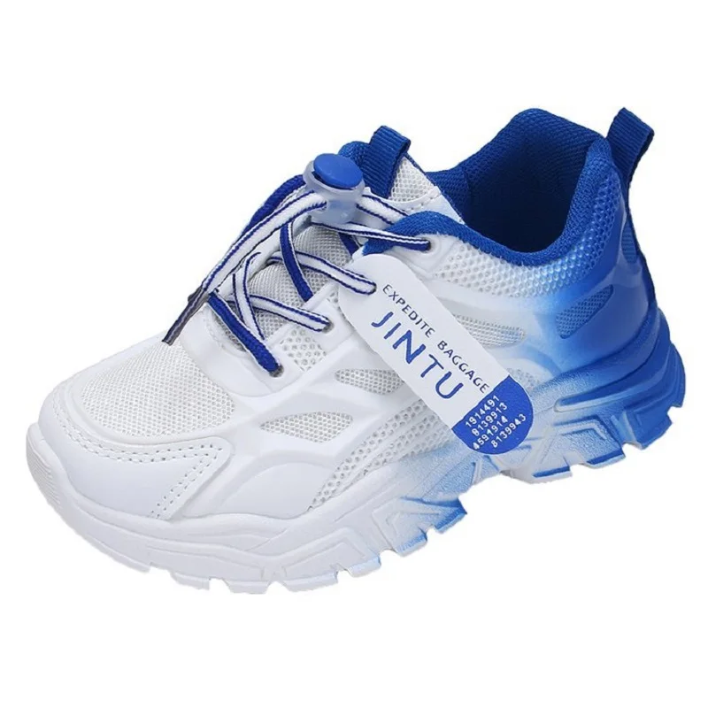 Zapatos de moda para niños y niñas, zapatillas deportivas suaves para correr, malla de aire transpirable, 26-37