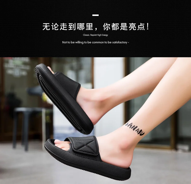 Sommerliche neue Pantoletten für Herren und Damen in Übergrößen, atmungsaktive Klettverschluss-Slipper für Paare, modische und vielseitige Sandalen mit dicker Sohle – Detail 4