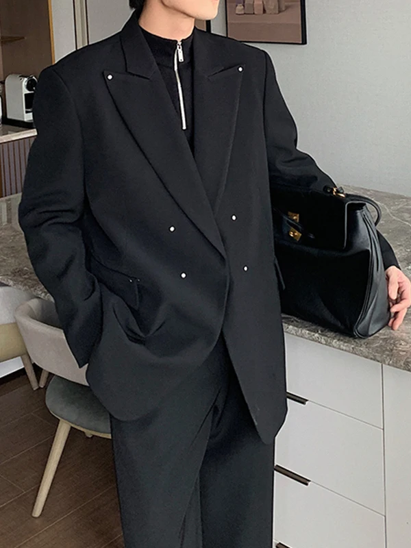 

Naples Sle Casual Briti Faion Suit Jaet Advanced Sensation Loose Fit Regular oulder Leisure West Coat with Collar