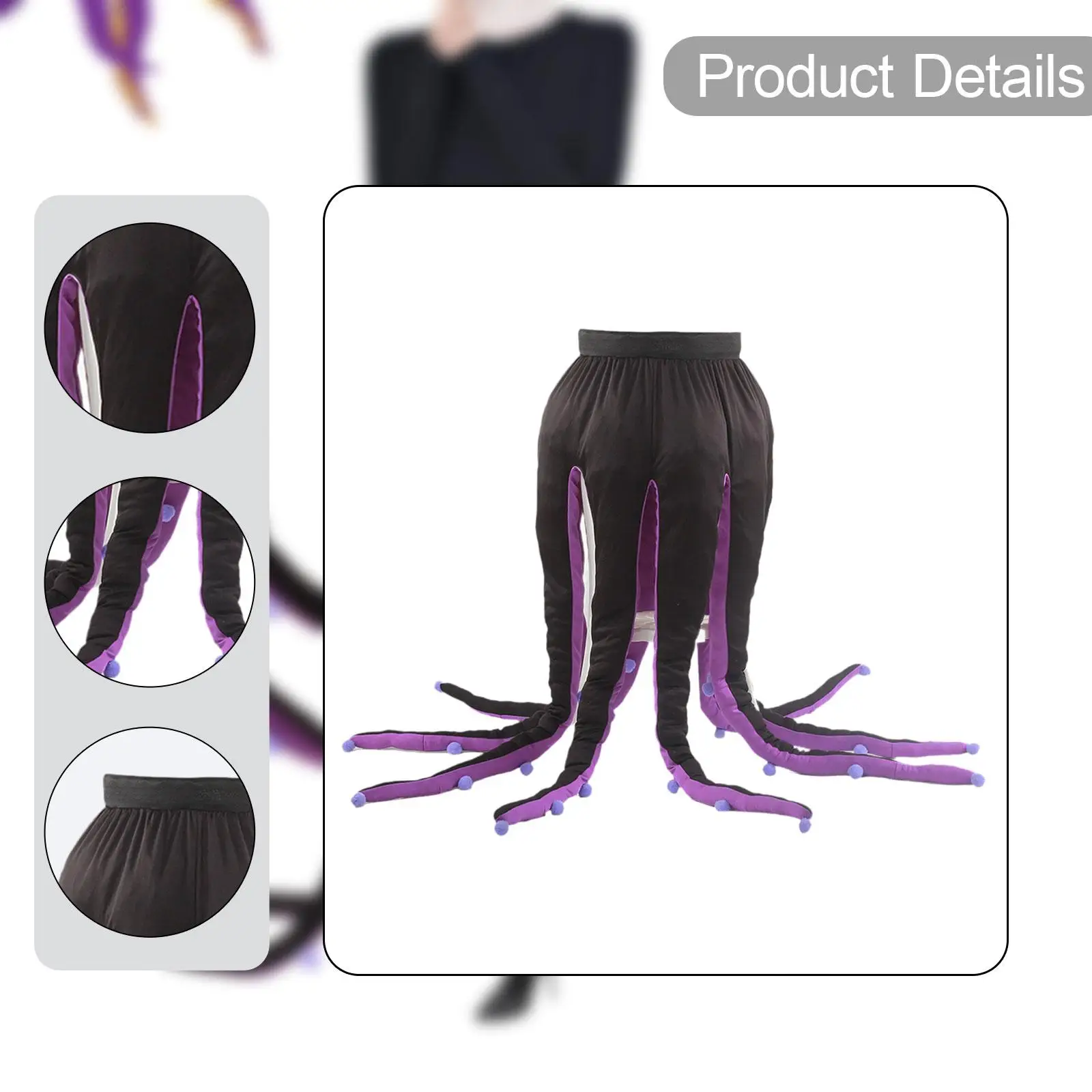 

Black Purple Tentacle Costume Animal Cosplay Outfit Elastic Carnival Dress for Halloween Party Dancing Woman
