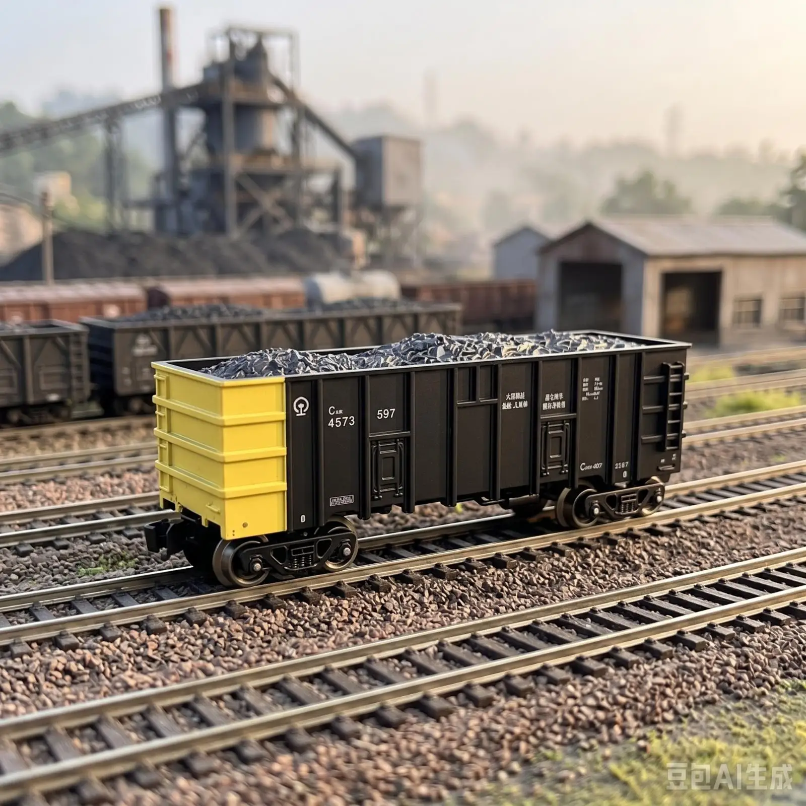 Gondola Car with Anthracite Load Compact Anthracite Car Electric for Collectors