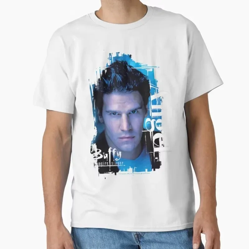 خمر فيلم مخيف بافي مصاص دماء القاتل الملاك صورة أفلام الرعب الكلاسيكية تي شيرت للرجال حجم كبير الكبار بلايز S-4xl