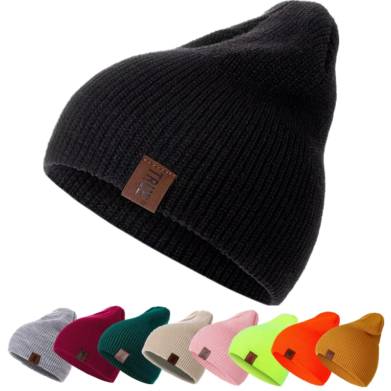 Hot Sale Unisex Casual Beanie Hat Men Women Basic Knitted Winter Hat Streetwear Beanie Cap
