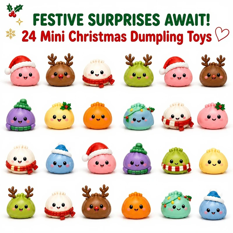 Christmas Advent Calendar Bun Squishy Squeeze Slow Rebound Asmr Sensory Relieve Boredom Stress Desktop Ornament Gift Accessories