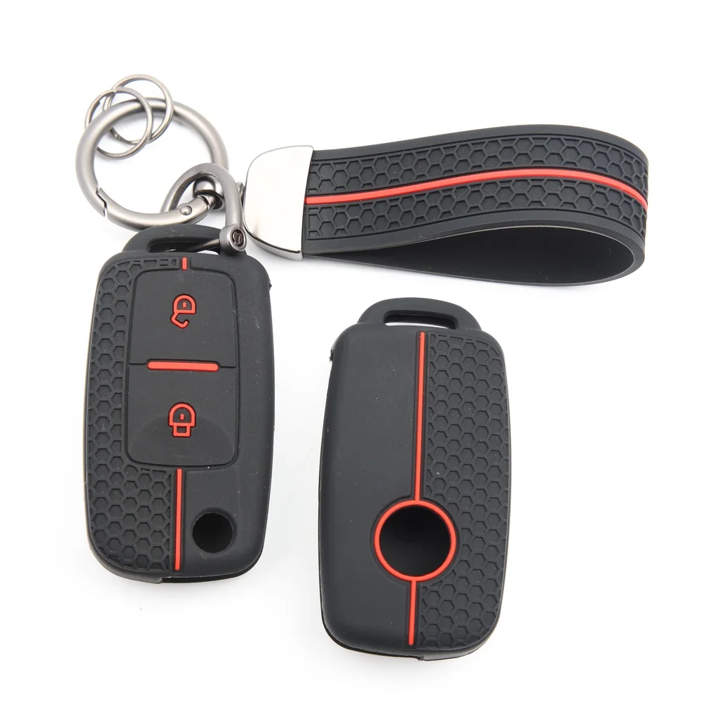 Funda Protectora de Silicona para Llaves de Volkswagen Polo, Passat B5, Golf 4, 5, 6, MK5, MK6, Eos, Bora, Beetle TSI, 2 Botones