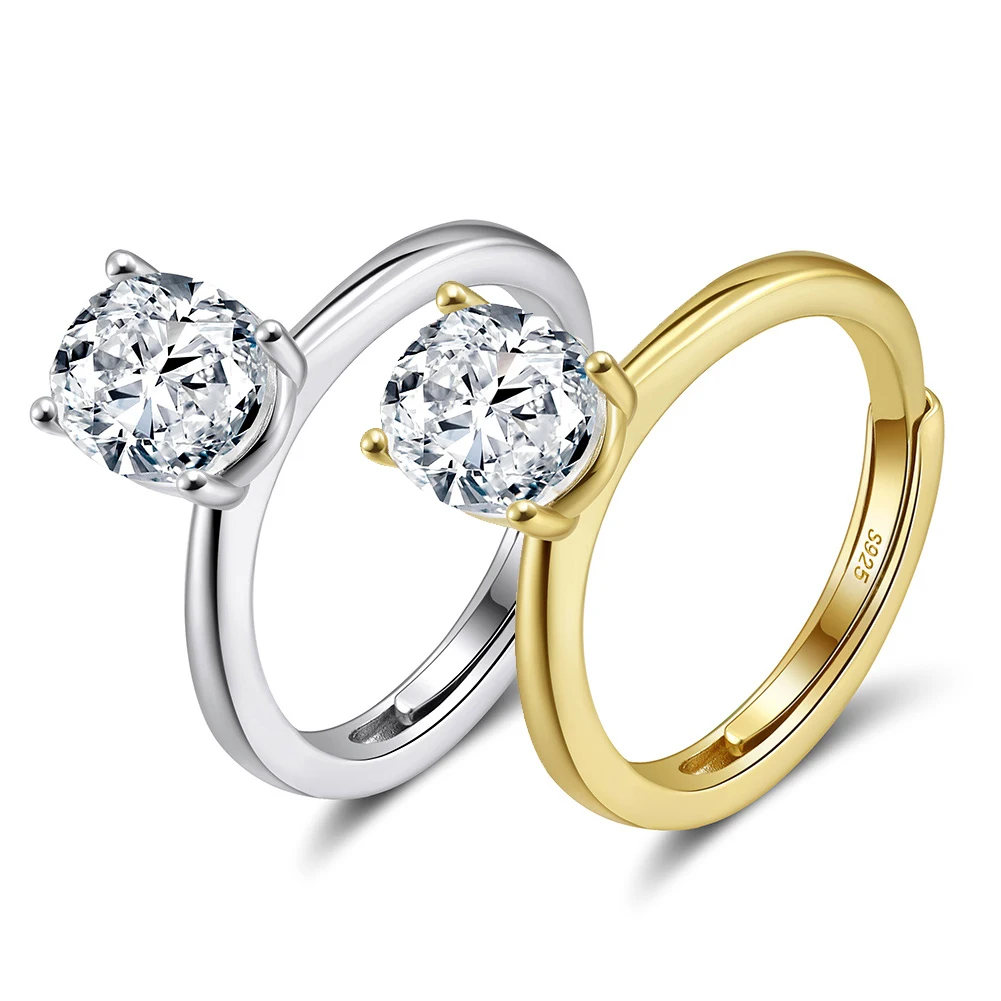 

Luxury 1-3ct Oval Moissanite Ring with Certificate 100% Diamond Tested S925 Silver Jewelry Set Adjustable Size 5-9