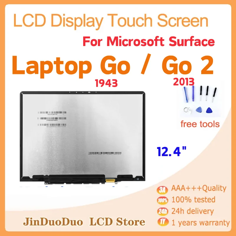 

12.4 " LCD For Microsoft Surface Laptop GO 1943 LCD Display Touch Screen Digitizer For Surface Laptop GO 2 2013 Replacement