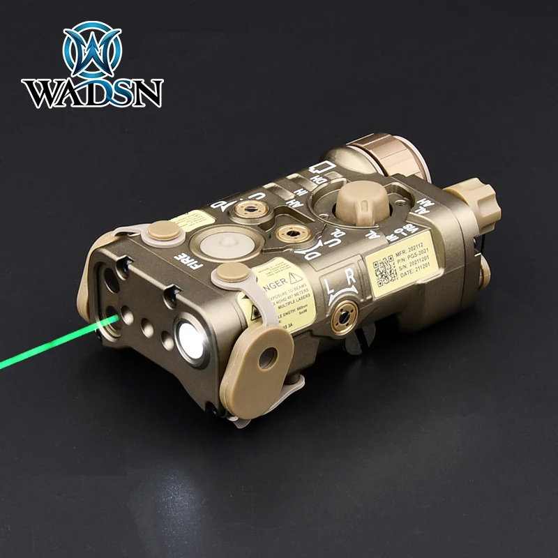 

WADSN Airsoft Tactical L3-NGAL Metal High Power Red/Green/Blue IR Laser LED Strobe Flashlight 150lm Aiming AN/PEQ15 Weapon Light