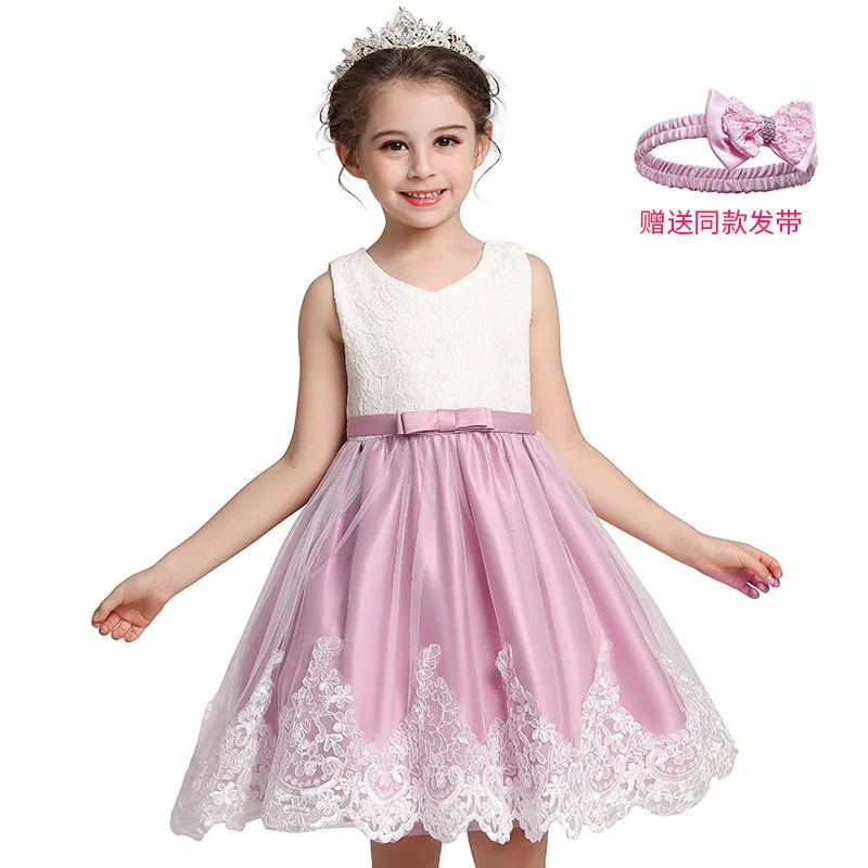 Baby Girl Princess Dress Floral Lace Party Birthday Costume Sleeveless Cake Tutu Dress Summeer Casual Kids Girl Clothing