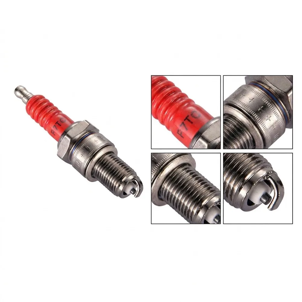 19mm Thread Cap Red And Silver F7TC Spark Stopper Metal Construction Reliable Ignition Improved Efficiency Robust Performance