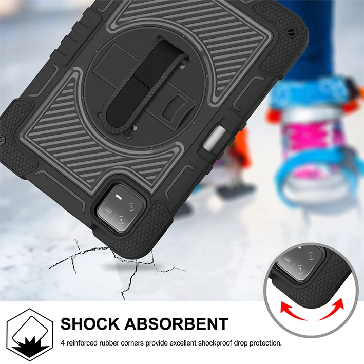 

Stand Case For Official Xiaomi Pad 7 6 Pro 2024 11.2" 2023 11.0" Kids Capa 360 Rotating Armor Cover With Pen Slot Shoulder Strap