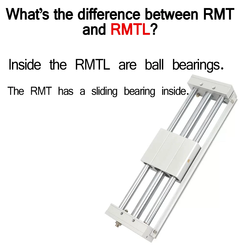 Pneumatic Cylinder RMTL Series Magnetic Coupling Rodless Cylinde (with exactitude guide) RMTL10/16/20/25/32/40-50/100//200/1000