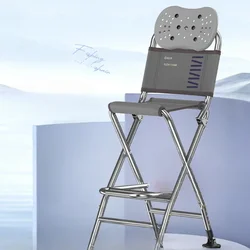 Sturdy Portable High Fishing Chair with Adjustable Footrest Reclining Backrest Stainless Steel Folding Seat Fishing Gear