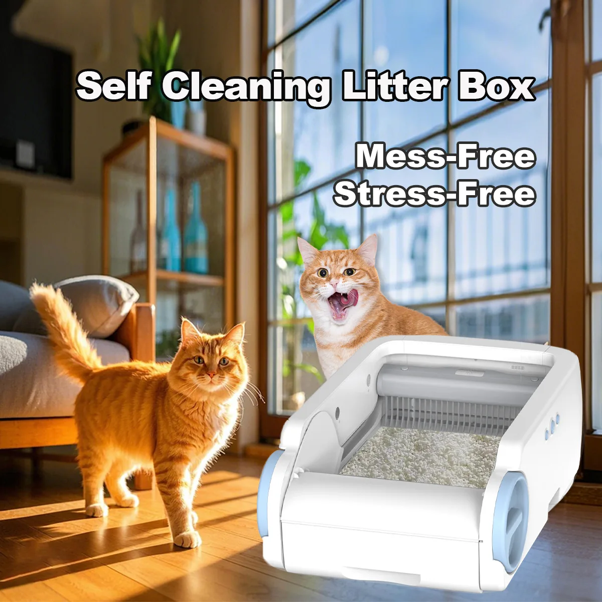 

Automatic Litter Scooping Cat Litter Box Pet Cat Smart Litter Box Cleaning Device Anti-Splash Cat Toilet WiFi Control