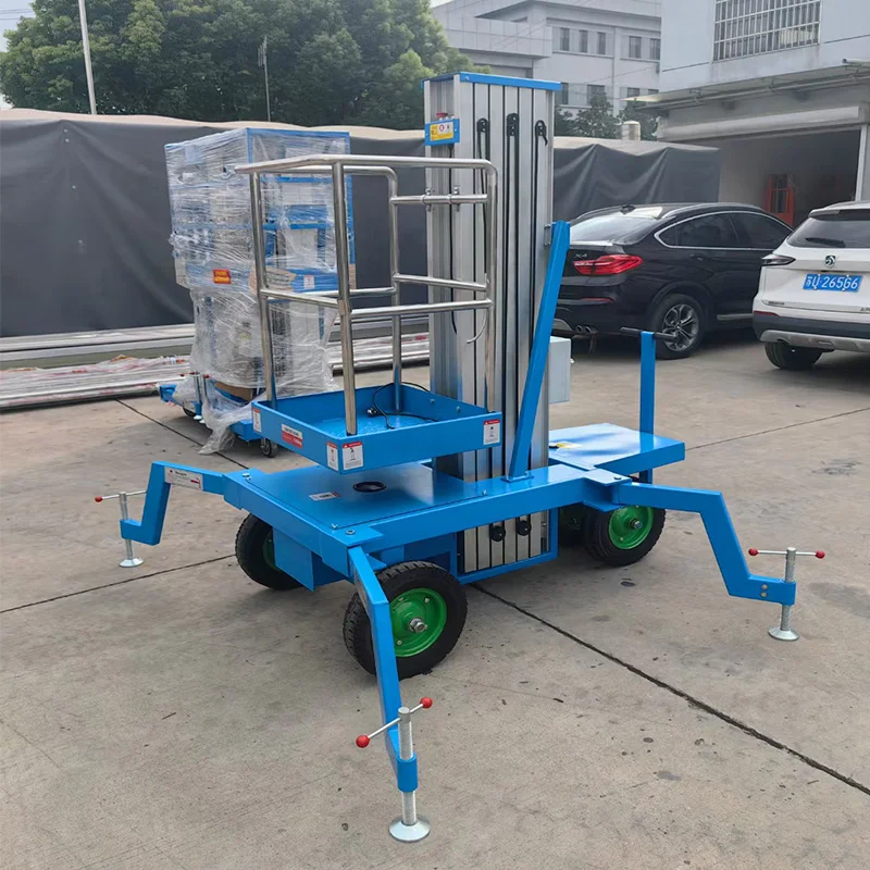 Eterlift Mobile Vertical Mast Lift Single Column Aluminum Type, 4-16m Lifting Height 120kg-200kg Capacity Hydraulic Man Lifter