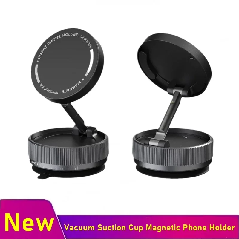 Vacuum Magnetic Car Phone Holder Foldable Suction Cup Mirror Gym Bath Shower Stand for IPhone 16 15 14 13 12 11 Pro Max Samsung