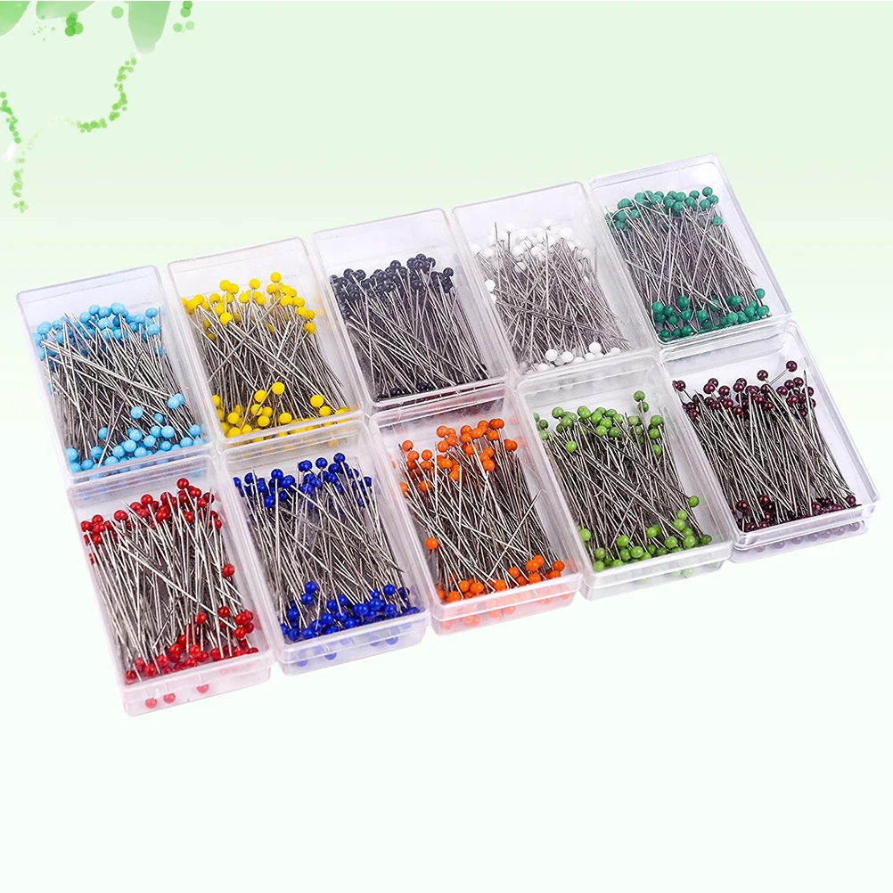 

100Pcs Glass Ball Head Pins 38Mm Variety Colors Easy to See Bulky Fabric Craft Projects Glass Ball Head Pins Drawing Pin