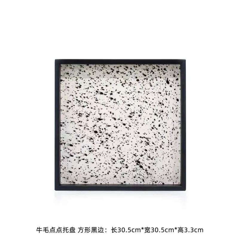 Modern Light Luxury Natural Horsehair Tray, Decorative Storage Organizer for Vanity Desk & Home Decor for Living Room Bedroom