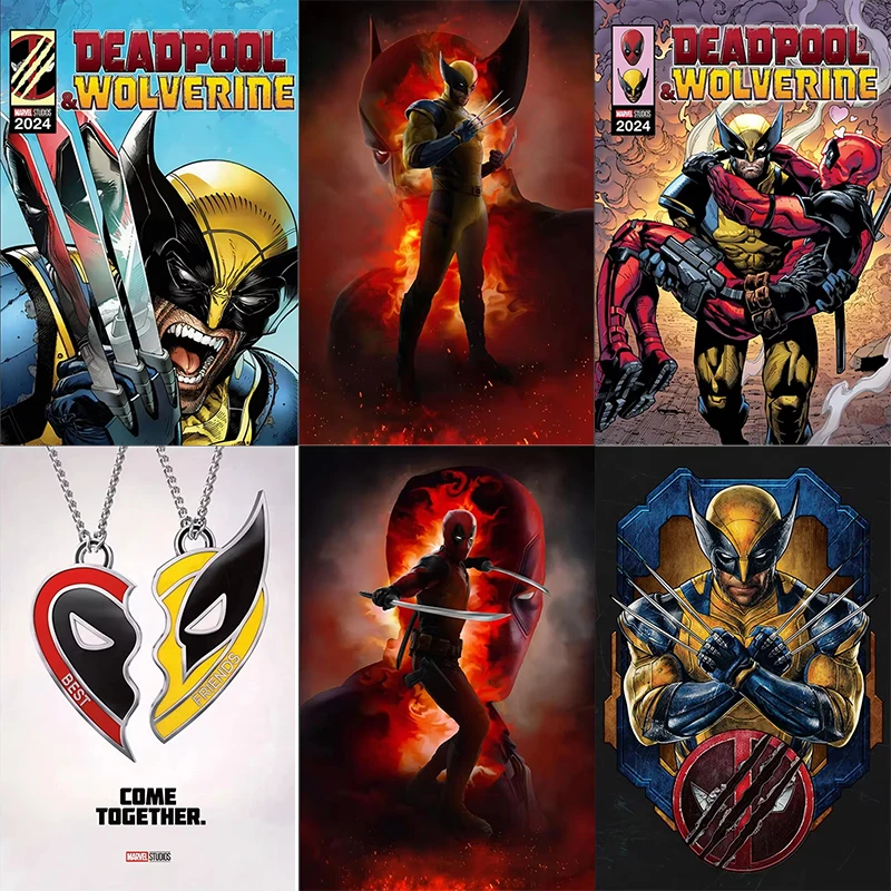 Pintura Diamante Deadpool e Wolverine, Bordado Mosaico Marvel, Conjuntos De Super-Heróis DIY 5D, Decoração De Casa, Pinturas Decorativas