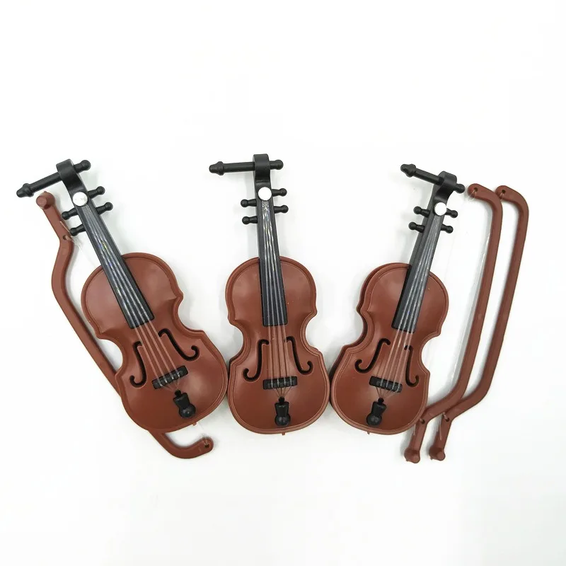 

3PCS Mini Dollhouse Scene Shooting Props Simulation Violin Musical Instrument Model Classical Violin DecorDoll House Accessories