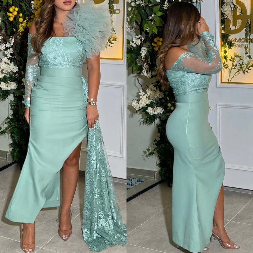 

Fashion High Quality Asymmetrical One-Shoulder Sheath Prom Dresses Formal Ocassion Gown Tulle vestido feminino festa luxo