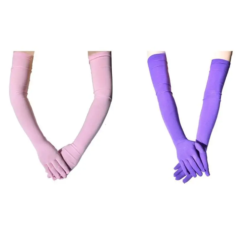 652F Trendy Long Stretchy Gloves for Outdoor Activity Parties and Performances