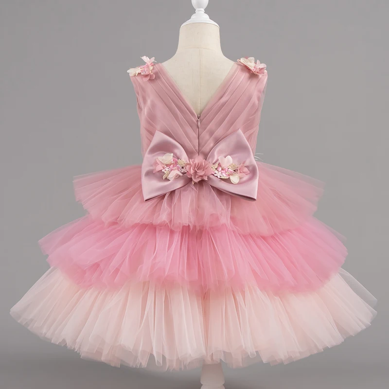 Dress for Children Girls Christmas Wedding Lace 1st Birthday Party Dress for Kids Toddler Children Formal Evening Costume view 2