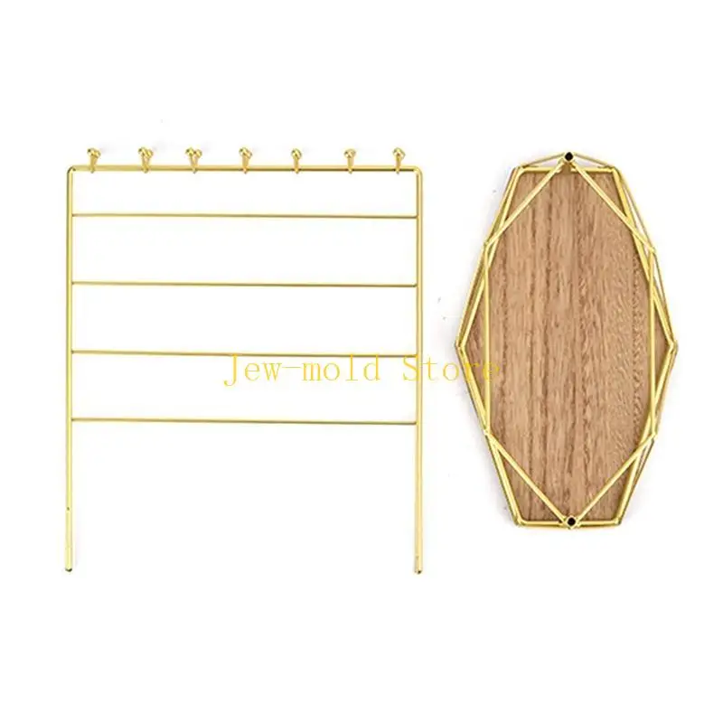 

C71b браслеты кольца кольца часы для хранения лоток золотой металлическая рама.