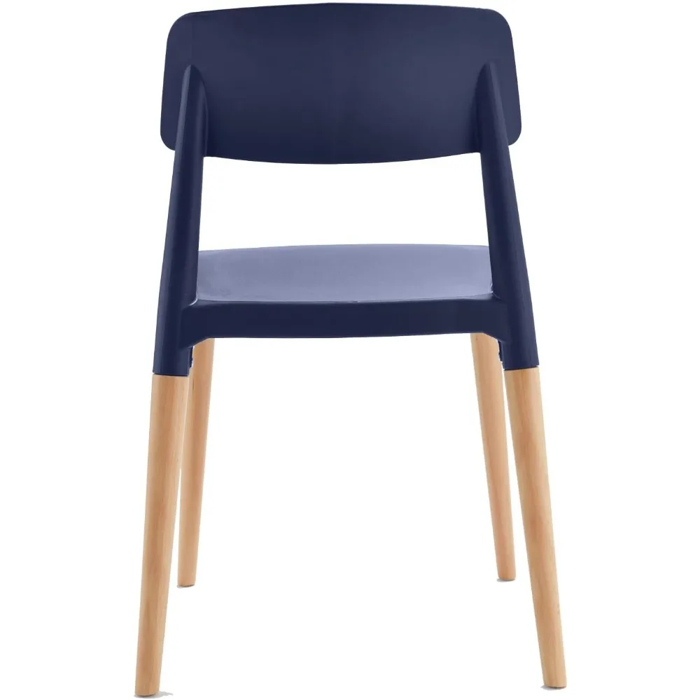Set di 2 sedie laterali moderne e minimaliste blu scuro per interni da pranzo, bistrot, caffè