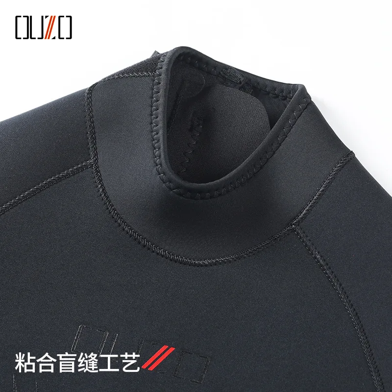 3MM Diving Suit Men's CR Super Elastic Back Zipper Surfing Suit Cold Resistant And Warm Long Sleeved One-Piece WetSuit