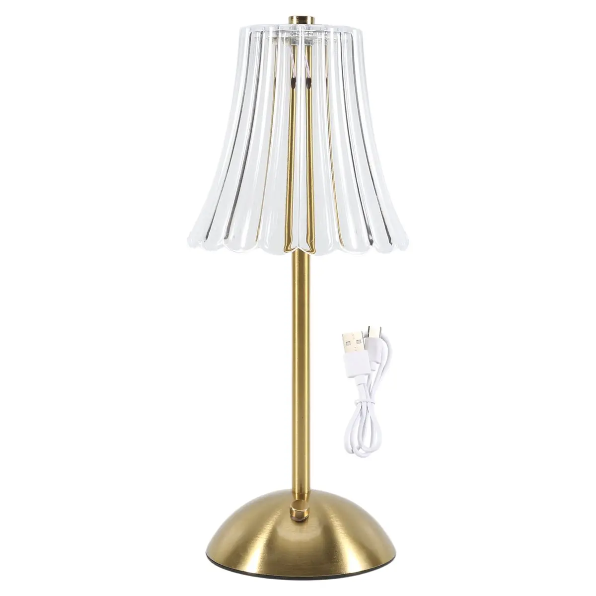 AA19 LED Crystal Decorative Table Lamp 800MAh Rechargeable Atmosphere Night Light 3-Levels Brightness for Restaurant Cafe